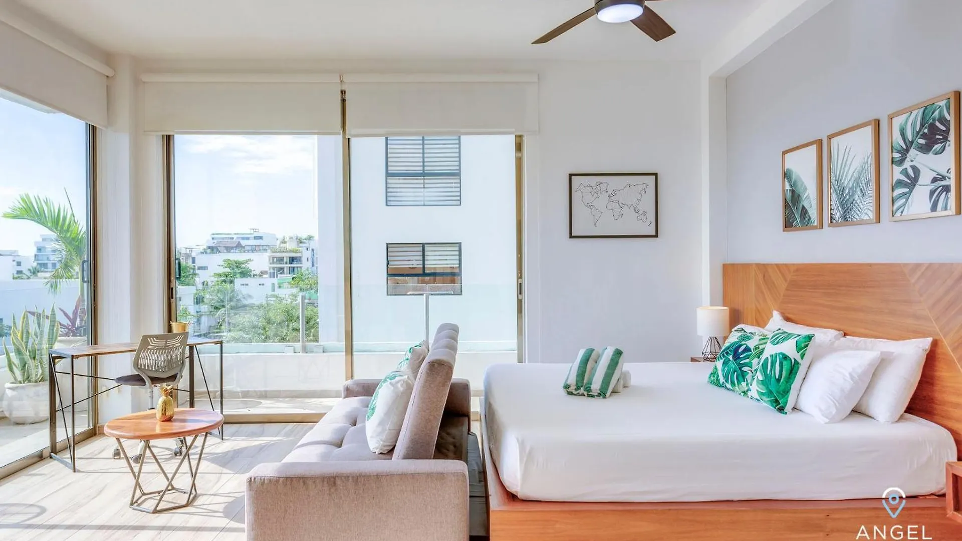 Tranquil Oceanview Studio Rooftop Pool Gym W&D Playa del Carmen